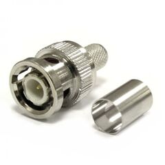 BNC-C6P, разъём высокочастотный, штекер bnc, обжимной на кабель rg6