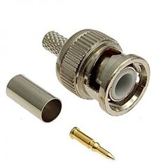 BNC-C58P, разъём высокочастотный, штекер bnc, обжимной на кабель rg58