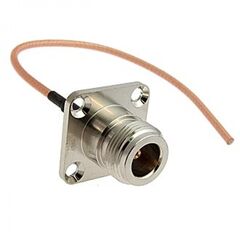 N-KF-RG316-15CM, разъем высокочастотный, кабельная сборка n гнездо фланец, rg316 длина 15 см