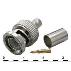 BNC-C59P, разъём высокочастотный, штекер bnc, обжимной на кабель rg59