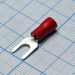 SV1.25-4L Red, наконечник кабельный вилочный с изоляцией d=4.3мм, сеч. пров.0.5-1.5мм2