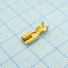 Контакт гнездовой D4.8 Y, контакт гнездовой 4.8 мм самофиксация, под обжим, сечение провода 1.5мм2