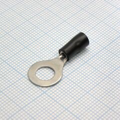 RV1.25-6 Black, наконечник кабельный кольцевой с изоляцией d=6.4мм, сеч. пров.0.5-1.5мм2