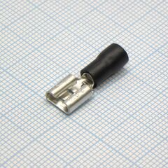 FDD2-250 Black, наконечник кабельный ножевой (гнездо) с изоляцией 0.8х6.35мм, сеч. пров. 1.5-2.5мм2