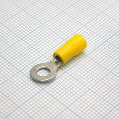 RV1.25-4L Yellow, наконечник кабельный кольцевой с изоляцией d=4.3мм, сеч. пров.0.5-1.5мм2