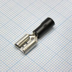 FDD1.25-250 Black, наконечник кабельный ножевой (гнездо) с изоляцией 0.8х6.35мм, сеч. пров. 0.5-1.5мм2