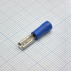 FDD1.25-110(8) Blue, наконечник кабельный ножевой (гнездо) с изоляцией 0.8х2.8мм, сеч. пров. 0.5-1.5мм2