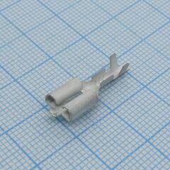 Контакт гнездовой 1/02505/44-01, контакт гнездовой 6.3мм с монтажным усиком под провод сечением 0.5....1.0 мм. покрытие олово-висмут 2..3мкм