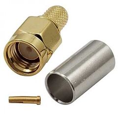 RP-SMA-C58P, разъем высокочастотный, гнездо rp-sma обжимное на кабель rg58
