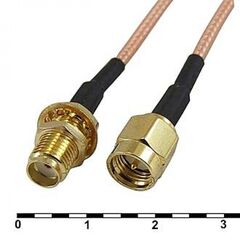 SMA-P/SMA-J-RG316-30, разъем высокочастотный, кабельная сборка sma штекер - sma гнездо, длина 30 см