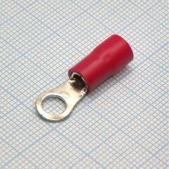 RV3.5-5S Red, наконечник кабельный кольцевой с изоляцией d=5.3мм, сеч. пров.2.5-4.0мм2