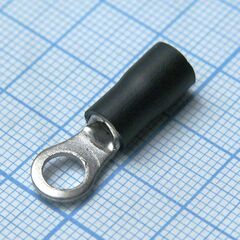 RV3.5-5S Black, наконечник кабельный кольцевой с изоляцией d=5.3мм, сеч. пров.2.5-4.0мм2