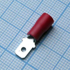 GMDD 1.25-187(5) Red, наконечник кабельный ножевой (штекер) с изоляцией 0.5х4.75мм, сеч. пров. 0.5-1.5мм2
