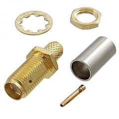 SMA-C58J GOLD, разъём высокочастотный, гнездо sma обжим на кабель rg58, золотой