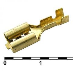 DJ622-D6.3A, кабельный наконечник неизолированный, гнездо ножевое 6.3мм для проводника сечением 0.5-0.8 мм2