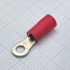 RV3.5-4 Red, наконечник кабельный кольцевой с изоляцией d=4.3мм, сеч. пров.2.5-4.0мм2