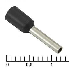 DN01008 BLACK (1.4X8MM), наконечник на кабель dn01008, черный, 1.4x8 мм