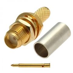 RP-SMA-C58J, разъем высокочастотный, штекер rp-sma обжимной на кабель rg58