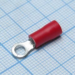 RV1.25-3.7S Red, наконечник кабельный кольцевой с изоляцией d=3.7мм, сеч. пров.0.5-1.5мм2