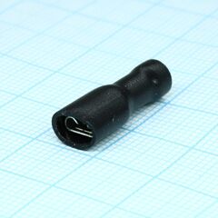 FDFD2-187(5) Black, наконечник кабельный ножевой (гнездо) полностью в изоляции 0.5х4.75мм, сеч. пров. 1.5-2.5мм2