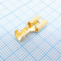 Контакт гнездовой DJ626-6.3C, контакт гнездовой самофиксирующийся неизолированный 6.3мм под обжим на провод 0,8-2,0 мм2