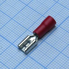 FDD1.25-187(5) Red, наконечник кабельный ножевой (гнездо) с изоляцией 0.5х4.75мм, сеч. пров. 0.5-1.5мм2