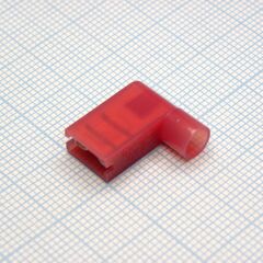 FLDNY1.25-250 Red, наконечник кабельный угловой ножевой (гнездо) полностью в изоляции 0.8х6.35мм, сеч. пров. 0.5-1.5мм2