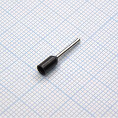 HE 0510 Black, наконечник кабельный торцевой трубчатый с изоляцией, l=16/10мм, сеч. пров. 0.5мм2