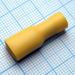 FDFD5.5-250 Yellow, наконечник кабельный ножевой (гнездо) полностью в изоляции 0.8х6.35мм, сеч. пров. 4.0-6.0мм2