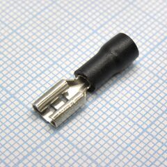 FDD1.25-187(5) Black, наконечник кабельный ножевой (гнездо) с изоляцией 0.5х4.75мм, сеч. пров. 0.5-1.5мм2
