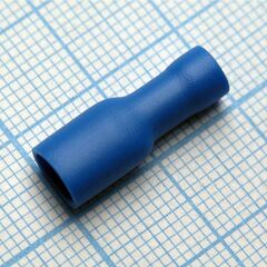 FDFD1.25-250 Blue, наконечник кабельный ножевой (гнездо) полностью в изоляции 0.8х6.35мм, сеч. пров. 0.5-1.5мм2