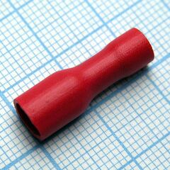 FDFD2-187(8) Red, наконечник кабельный ножевой (гнездо) полностью в изоляции 0.8х4.75мм, сеч. пров. 1.5-2.5мм2