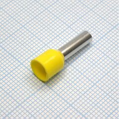 HE 6012 Yellow, наконечник кабельный торцевой трубчатый с изоляцией, l=20/12мм, сеч. пров. 6.0мм2