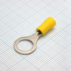 RV1.25-8 Yellow, наконечник кабельный кольцевой с изоляцией d=8.4мм, сеч. пров.0.5-1.5мм2