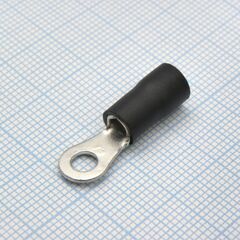 RV3.5-4 Black, наконечник кабельный кольцевой с изоляцией d=4.3мм, сеч. пров.2.5-4.0мм2