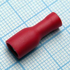 FDFD1.25-187(8) Red, наконечник кабельный ножевой (гнездо) полностью в изоляции 0.8х4.75мм, сеч. пров. 0.5-1.5мм2