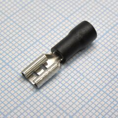 FDD1.25-187(8) Black, наконечник кабельный ножевой (гнездо) с изоляцией 0.8х4.75мм, сеч. пров. 0.5-1.5мм2