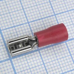 FDD2-187(8) Red, наконечник кабельный ножевой (гнездо) с изоляцией 0.8х4.75мм, сеч. пров. 1.5-2.5мм2