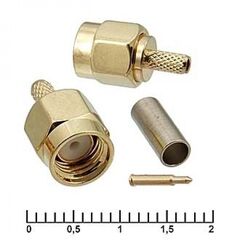 SMA-C316P, разъём высокочастотный, штекер sma обжим на кабель rg316