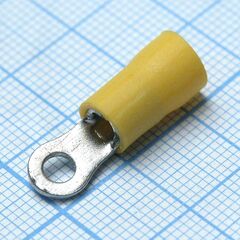 RV5.5-3.7 Yellow, наконечник кабельный кольцевой с изоляцией d=3.7мм, сеч. пров.4.0-6.0мм2
