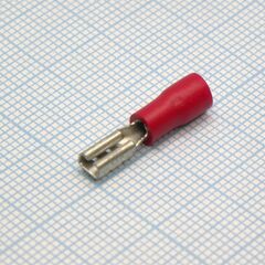 FDD1.25-110(8) Red, наконечник кабельный ножевой (гнездо) с изоляцией 0.8х2.8мм, сеч. пров. 0.5-1.5мм2