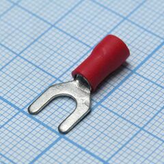 SV1.25-5L Red, наконечник кабельный вилочный с изоляцией d=5.3мм, сеч. пров.0.5-1.5мм2