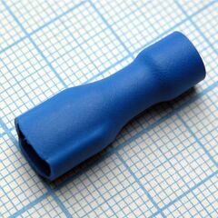 FDFD5.5-250 Blue, наконечник кабельный ножевой (гнездо) полностью в изоляции 0.8х6.35мм, сеч. пров. 4.0-6.0мм2