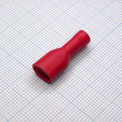 FDFD1.25-250 Red, наконечник кабельный ножевой (гнездо) полностью в изоляции 0.8х6.35мм, сеч. пров. 0.5-1.5мм2