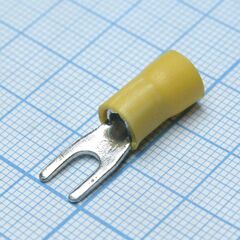 SV5.5-4L Yellow, наконечник кабельный вилочный с изоляцией d=4.3мм, сеч. пров.4.0-6.0мм2
