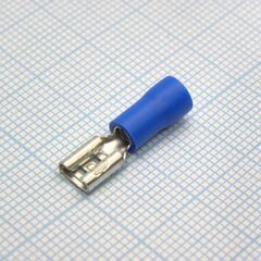 FDD2-187(5) Blue, наконечник кабельный ножевой (гнездо) с изоляцией 0.5х4.75мм, сеч. пров. 1.5-2.5мм2