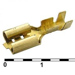 DJ622-D6.3B, кабельный наконечник неизолированный, гнездо ножевое 6.3мм для проводника сечением 1-1.5 мм2