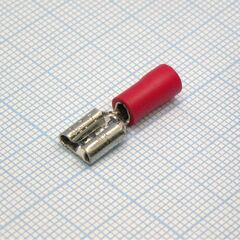 FDD2-250 Red, наконечник кабельный ножевой (гнездо) с изоляцией 0.8х6.35мм, сеч. пров. 1.5-2.5мм2
