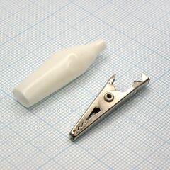крокодил 8002 WHITE(1226), зажим типа крокодил