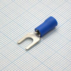 SV1.25-4L Blue, наконечник кабельный вилочный с изоляцией d=4.3мм, сеч. пров.0.5-1.5мм2